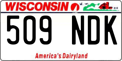 WI license plate 509NDK