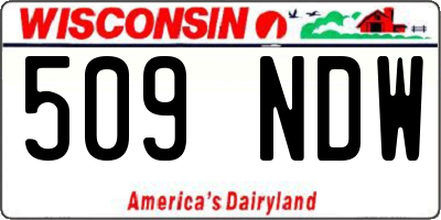 WI license plate 509NDW