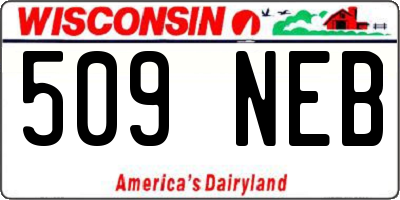 WI license plate 509NEB