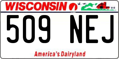WI license plate 509NEJ