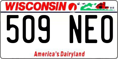 WI license plate 509NEO