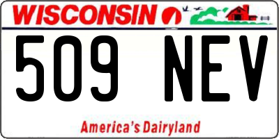 WI license plate 509NEV
