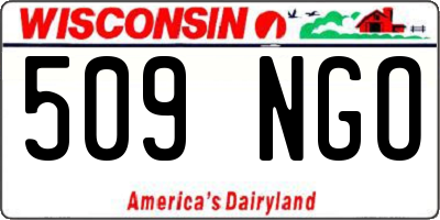 WI license plate 509NGO