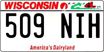 WI license plate 509NIH