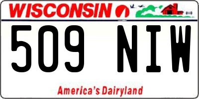 WI license plate 509NIW
