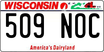 WI license plate 509NOC
