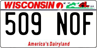 WI license plate 509NOF