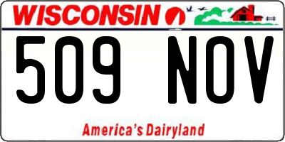 WI license plate 509NOV