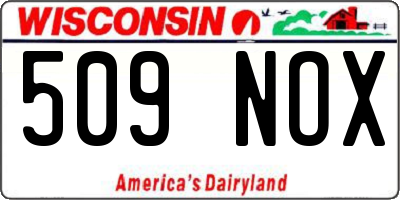 WI license plate 509NOX