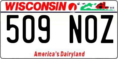 WI license plate 509NOZ
