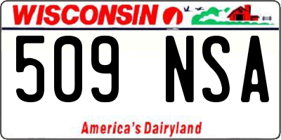 WI license plate 509NSA