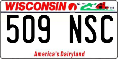 WI license plate 509NSC