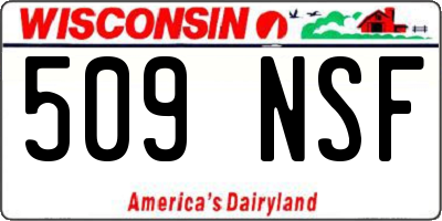WI license plate 509NSF