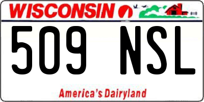 WI license plate 509NSL