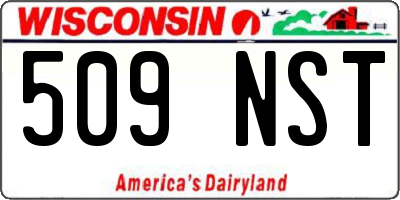 WI license plate 509NST