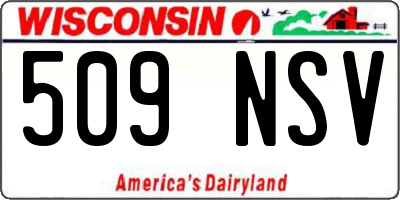 WI license plate 509NSV