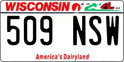 WI license plate 509NSW