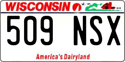 WI license plate 509NSX