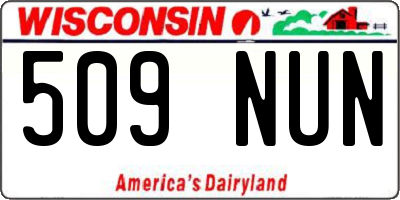 WI license plate 509NUN