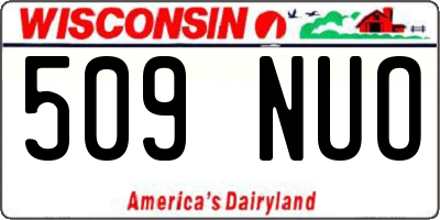 WI license plate 509NUO
