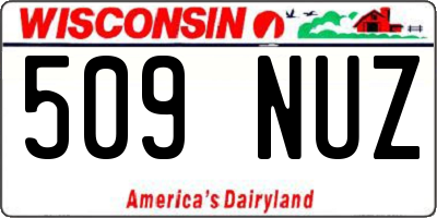 WI license plate 509NUZ