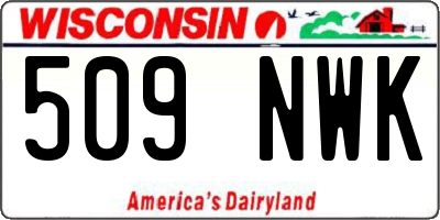WI license plate 509NWK