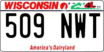 WI license plate 509NWT