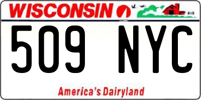 WI license plate 509NYC