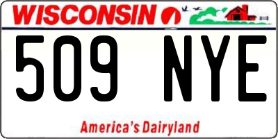 WI license plate 509NYE