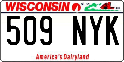 WI license plate 509NYK