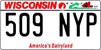 WI license plate 509NYP