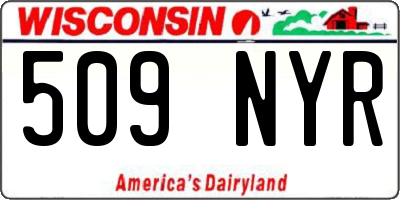 WI license plate 509NYR