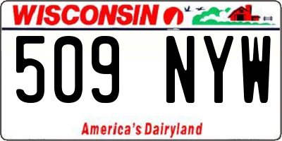 WI license plate 509NYW