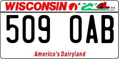 WI license plate 509OAB