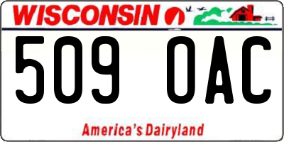 WI license plate 509OAC