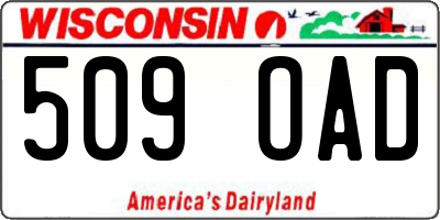 WI license plate 509OAD