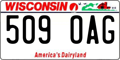 WI license plate 509OAG