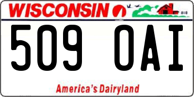 WI license plate 509OAI