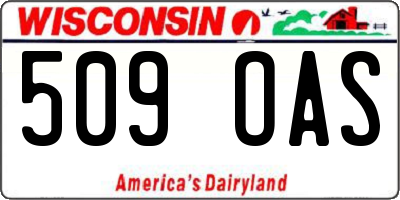 WI license plate 509OAS