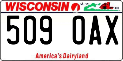 WI license plate 509OAX