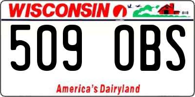 WI license plate 509OBS