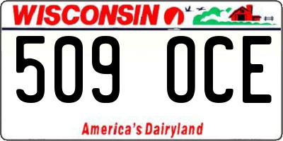 WI license plate 509OCE