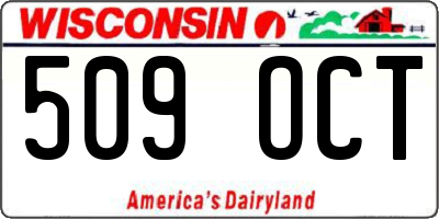 WI license plate 509OCT