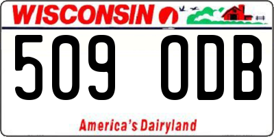 WI license plate 509ODB