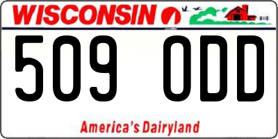 WI license plate 509ODD