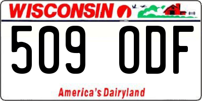 WI license plate 509ODF