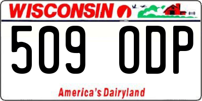 WI license plate 509ODP