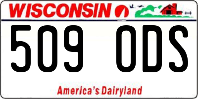 WI license plate 509ODS
