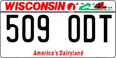 WI license plate 509ODT