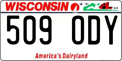 WI license plate 509ODY